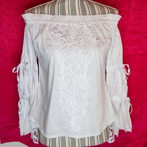 Off The Shoulder White Lace Top